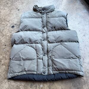EUC Mountain Hardwear Men’s Large Down Puffer Vest Bubble Outdoor Hiking Gray